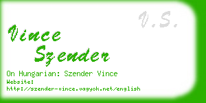 vince szender business card